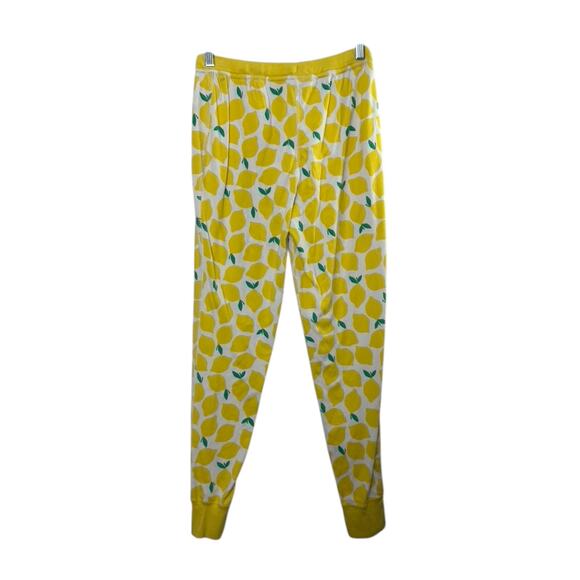 Hanna Andersson White & Yellow LEMON Print Pajama Pants Organic Cotton Sz Small - Picture 4 of 5